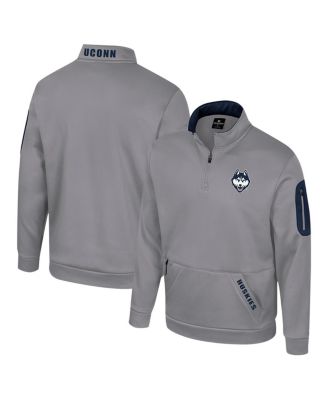 Colosseum - Men's Gray UConn Huskies Mainframe Quarter-Zip Fleece Jacket