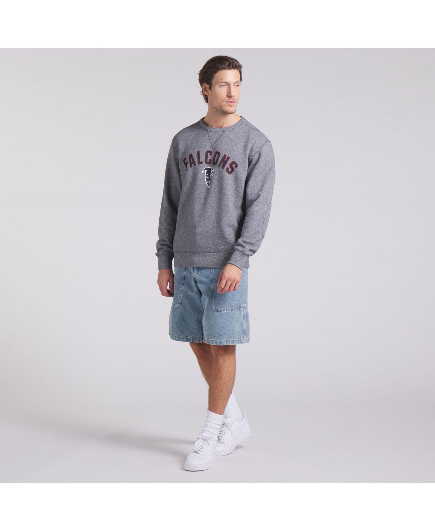 Men's Heather Gray Atlanta Falcons Loop Terry Pullover Sweatshirt