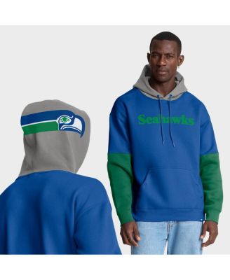 Fanatics - Men's Royal Seattle Seahawks Helmet Retro Pullover Hoodie