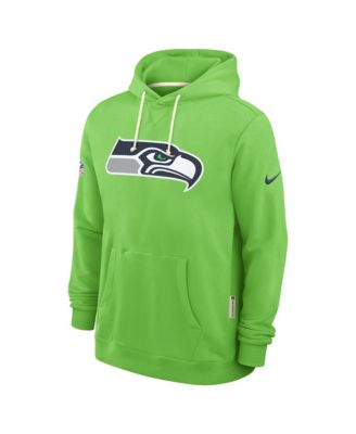 Men's Neon Green Seattle Seahawks Sideline Standard Issue Initial Home Dri-FIT Hoodie