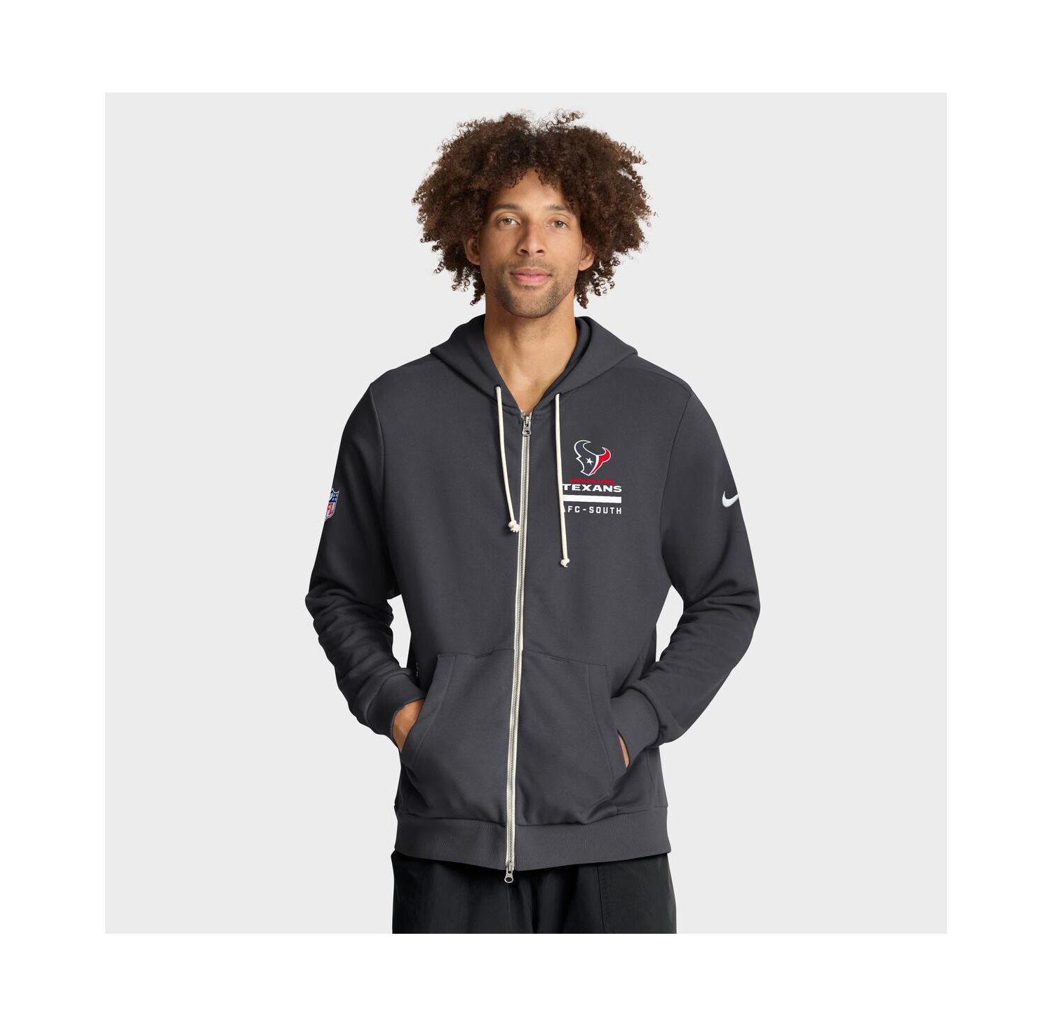 Men's Anthracite Houston Texans Sideline Standard Issue Utility Player Dri-FIT Full-Zip Hoodie