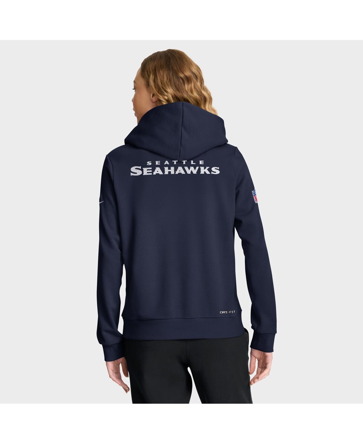 Nike Women's College Navy Seattle Seahawks Sideline Standard Issueâ Initial Homeâ Dri-fit Hoodie In Blue