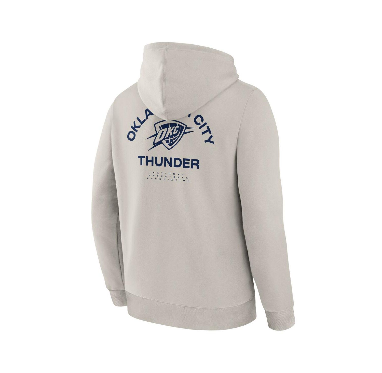 Men's Cream Oklahoma City Thunder Crossover Collection Blocked Shot Premium Pullover Hoodie