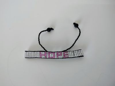Breast Cancer Awareness Bracelet – White with Pink HOPE