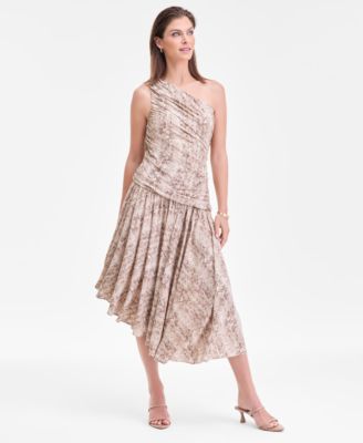 I.N.C. International Concepts - Women's One-Shoulder Ruched Asymmetrical Dress