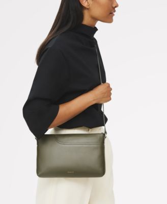 Pockets Small Smooth Leather Ziptop Crossbody Bag