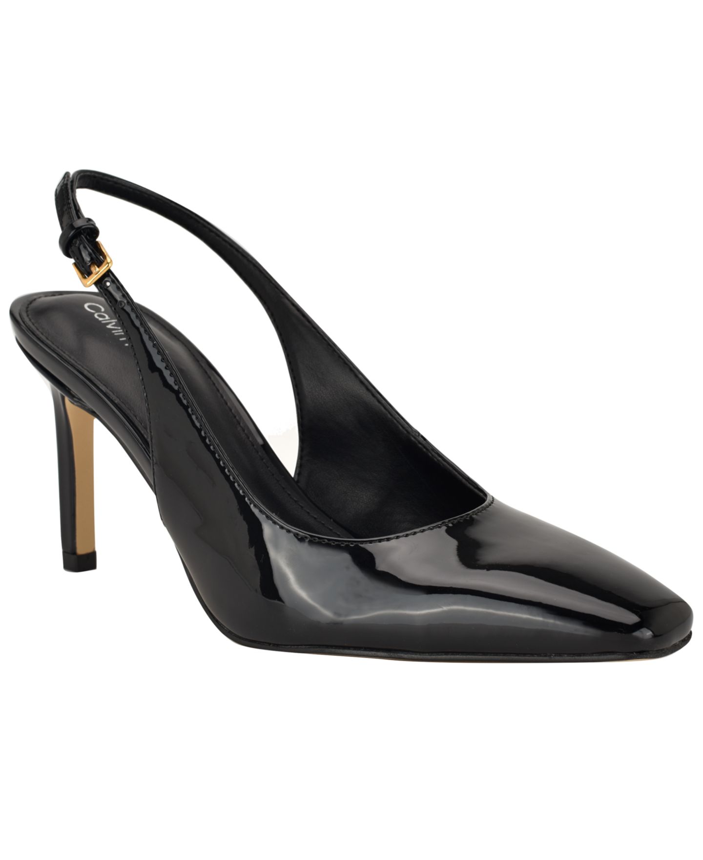 Женские туфли Calvin Klein Harbella Slingback Stiletto Pumps, цвет: Чёрный лаковый — фото 1