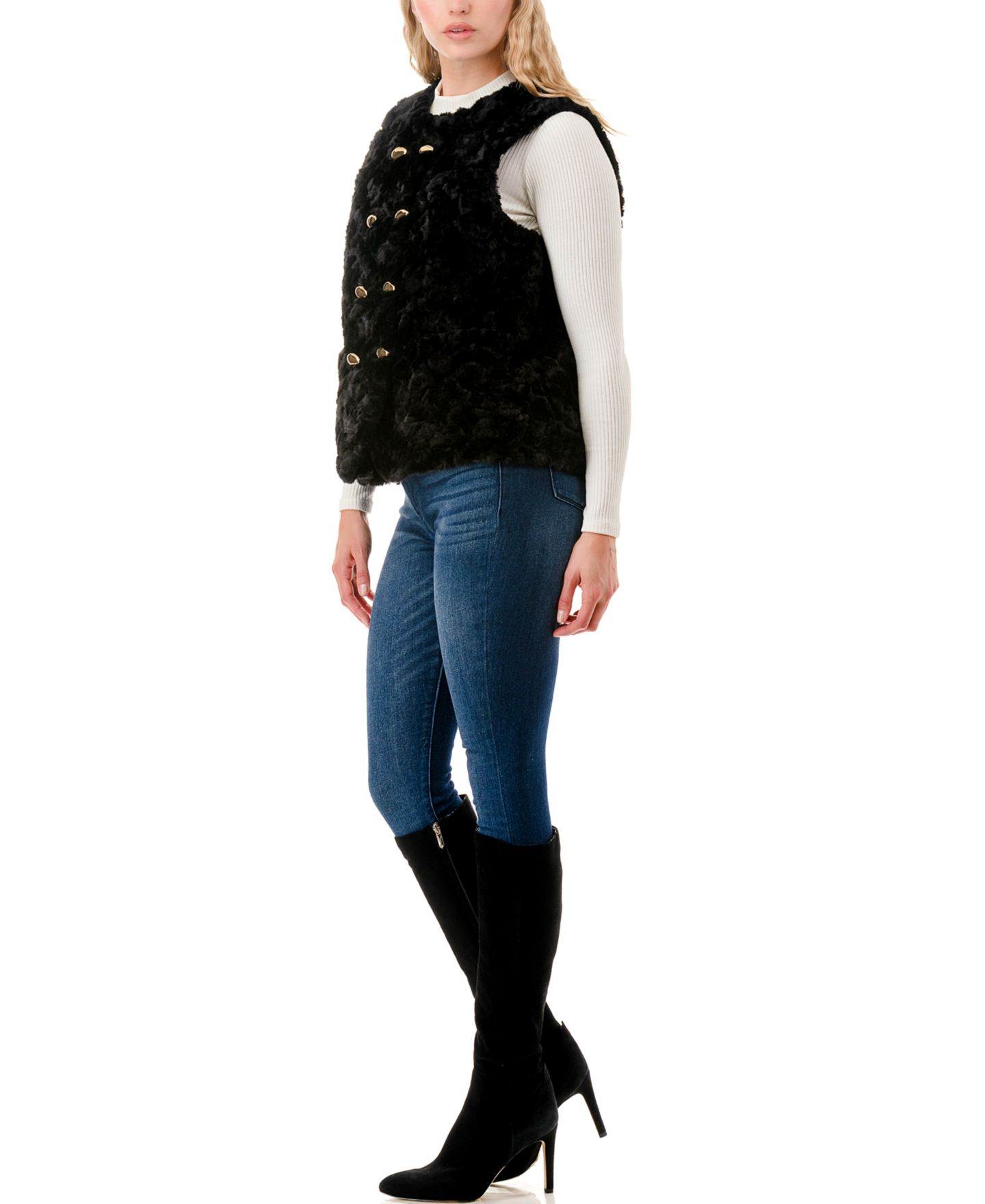 Женский жилет Marcus Adler Crew Neck Vest, цвет: Чёрный — фото 3