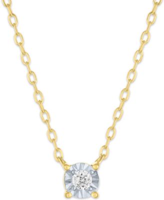2-Pc. Diamond Necklace Set (1/20 ct. t.w.) in 14K Yellow Gold Over Sterling Silver