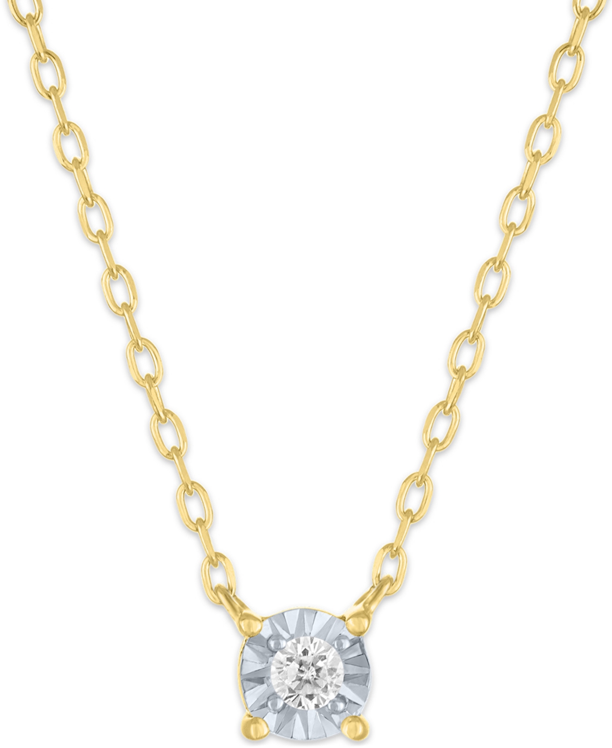 Macy's 2-Pc. Diamond Necklace Set (1/20 ct. t.w.) in 14K Yellow Gold Over Sterling Silver