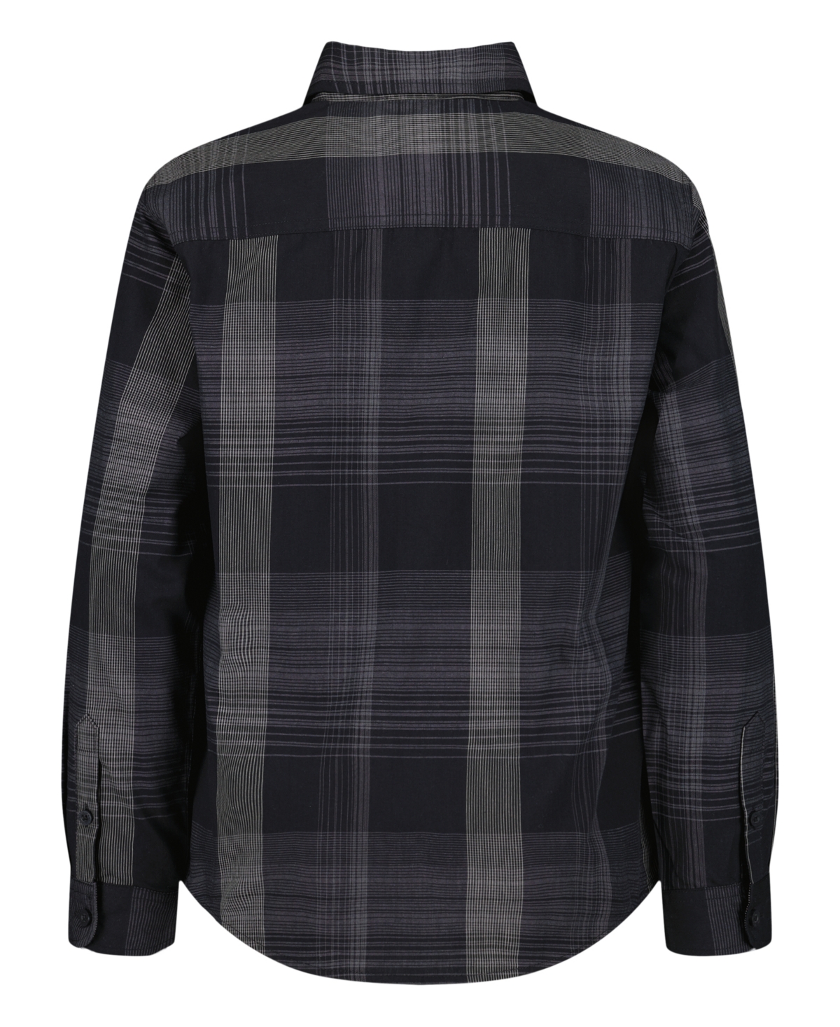Calvin Klein Boys 8-20 Ck Intricate Plaid Long Sleeve Shirt In Black