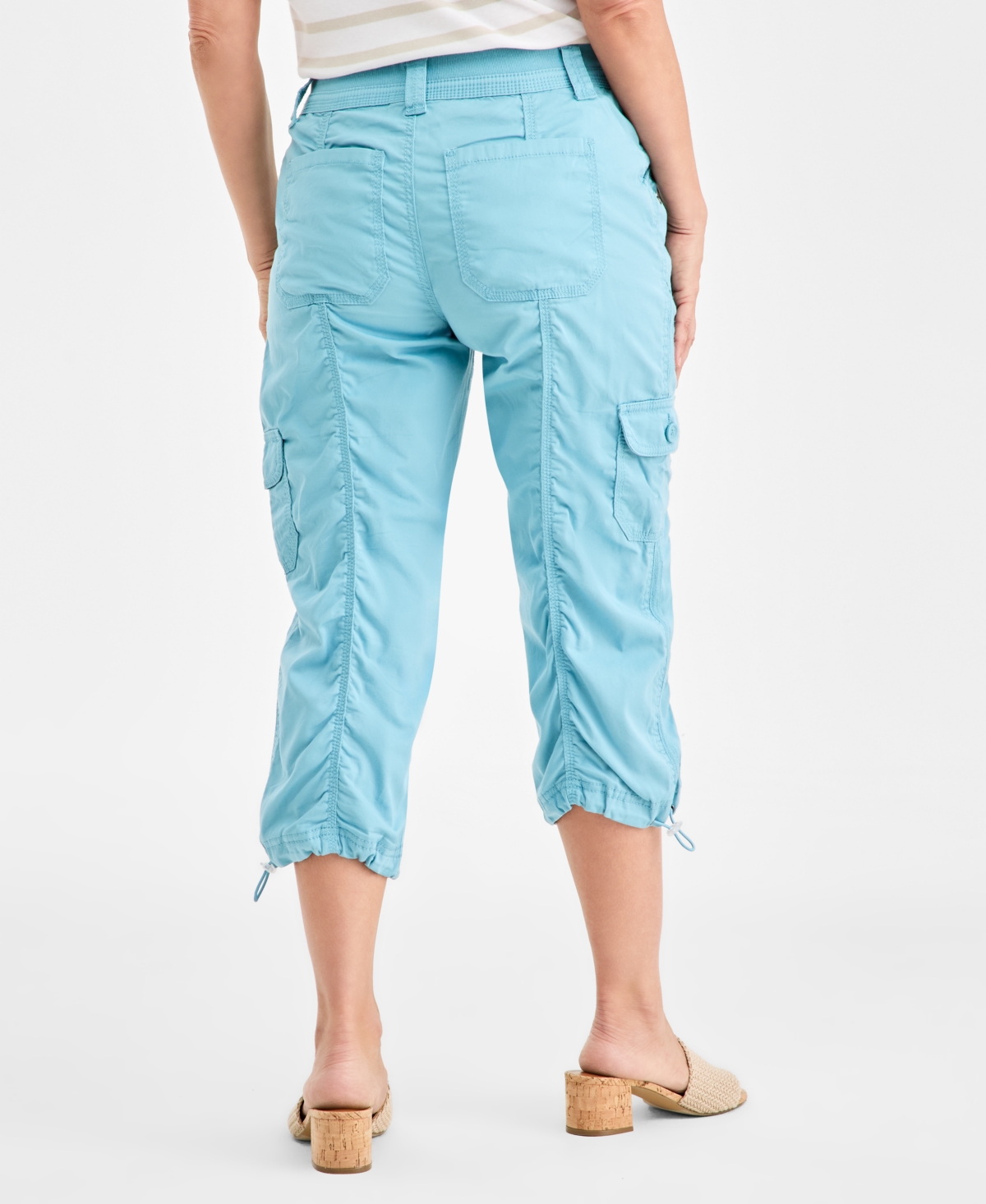 Style & Co Women's Mid-rise Cargo Capri Pants, Exclusively At Macy's In Blue