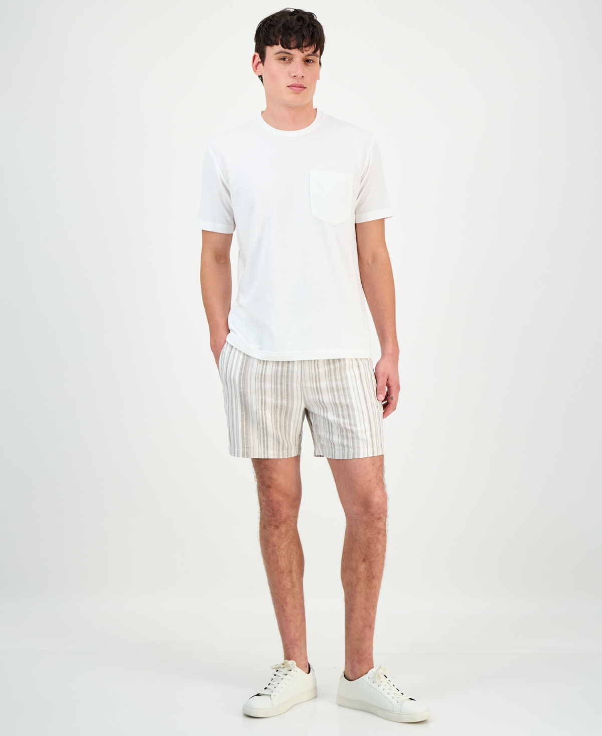 Sun + Stone Men's Chase Striped 6" Shorts, Macy's Exclusive