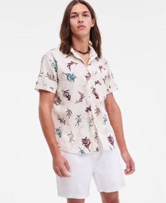 Men's Orion Leaf Short-Sleeve Button-Up Shirt, Macy's Exclusive