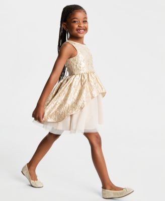 Girls' 2T-6X Brocade Sleeveless Dress