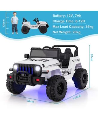 12V Kids Ride On Jeep Car with Remote Control and LED Headlights