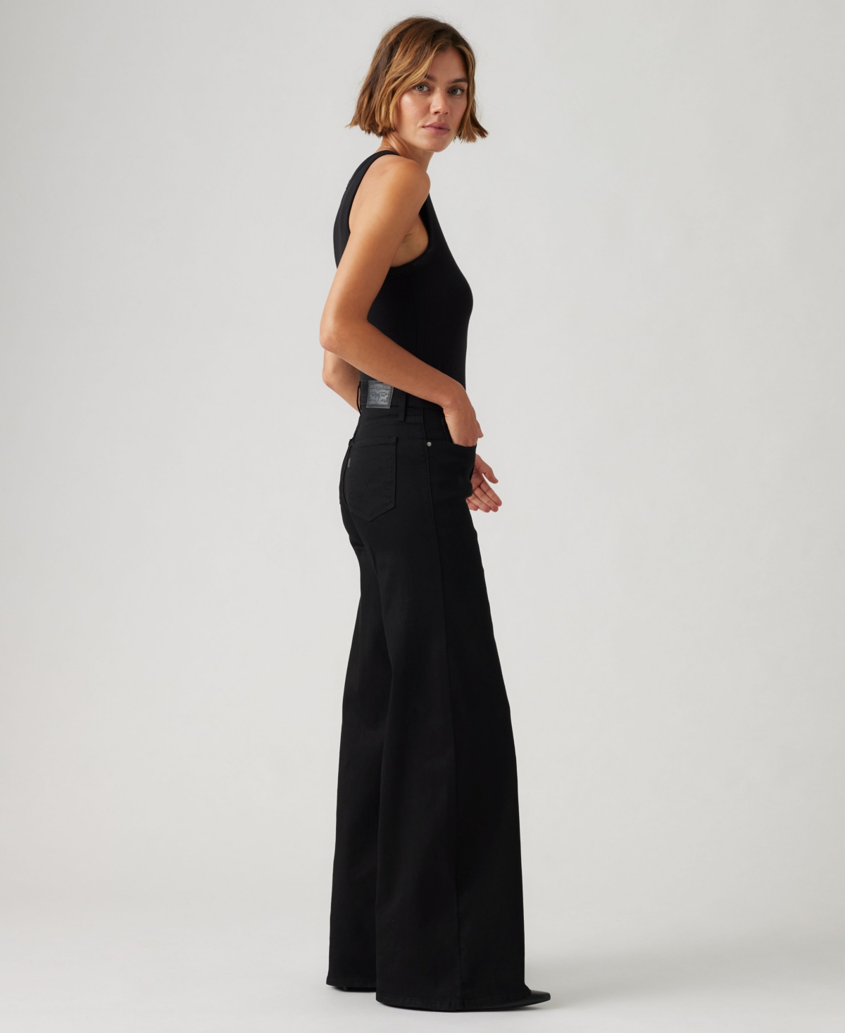 Levi's Plus Size 318 Shaping Wide Leg Jeans In Black