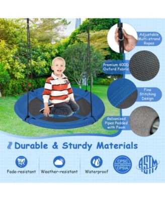 40 Inch Saucer Tree Swing with Adjustable Ropes and 900D Oxford Fabric