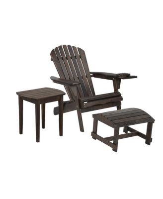 Foldable Adirondack Chair With Cup Holder Bristro Set With Ottoman