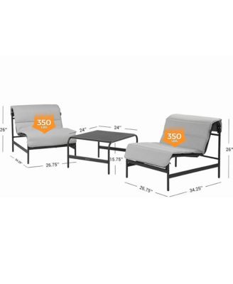 All-Iron Detachable Armless Sofa Set - 3 Pieces