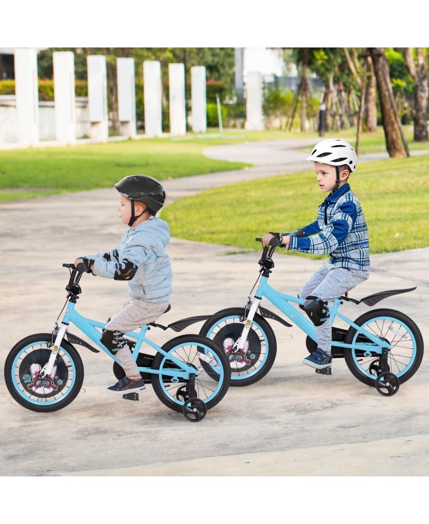 Детская игрушка HONGGE 16 Inch Kids Bike with Training Wheels, Adjustable Handlebar and Saddle, Ages 4–8, цвет: Синий — фото 3