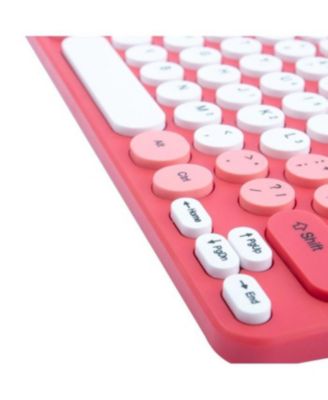 2.4G Wireless Keyboard and Mouse Combo, Quiet Typing, Ergonomic Design, USB Nano Receiver, Plug-and-Play, Pink PC Accessories