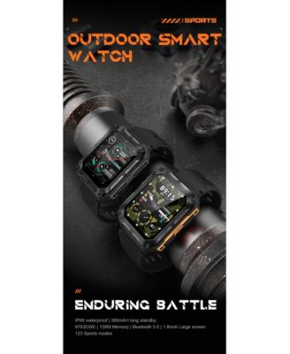 1.83'' Bluetooth Call Heart Rate Monitoring Information Push Smart Bracelet Outdoor Sports for Women Men -Orange