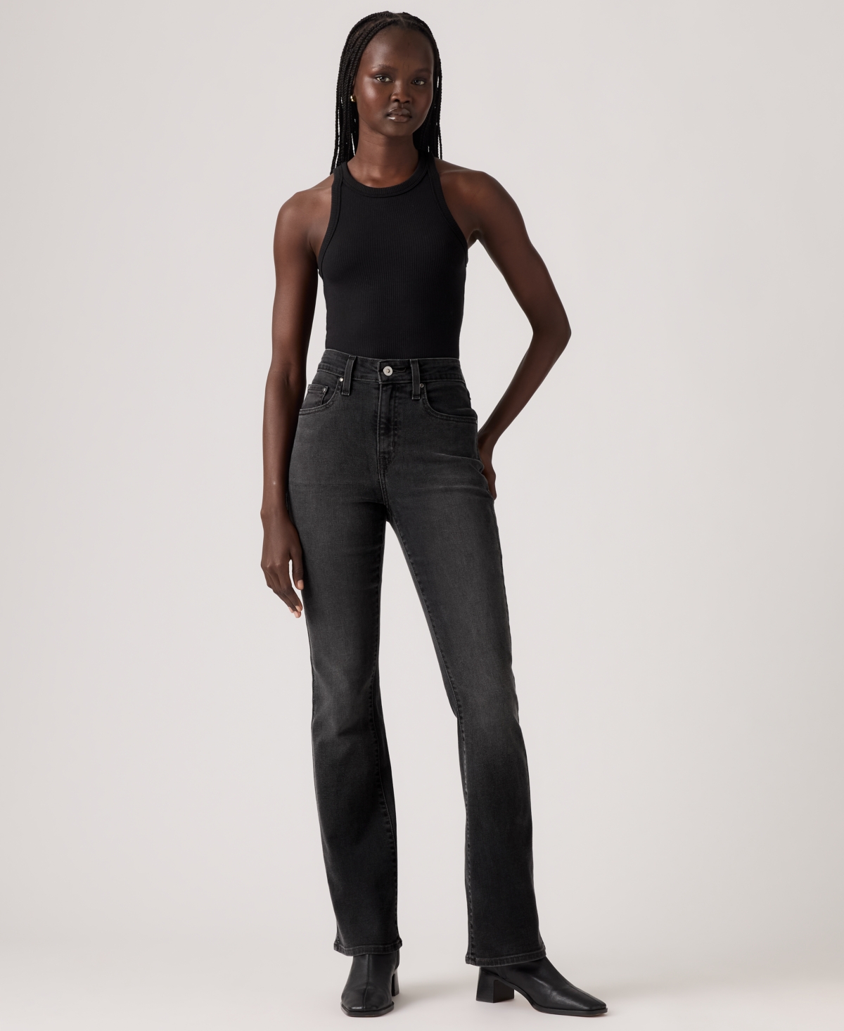 Levi's 725 High-waist Classic Stretch Bootcut Jeans In Black