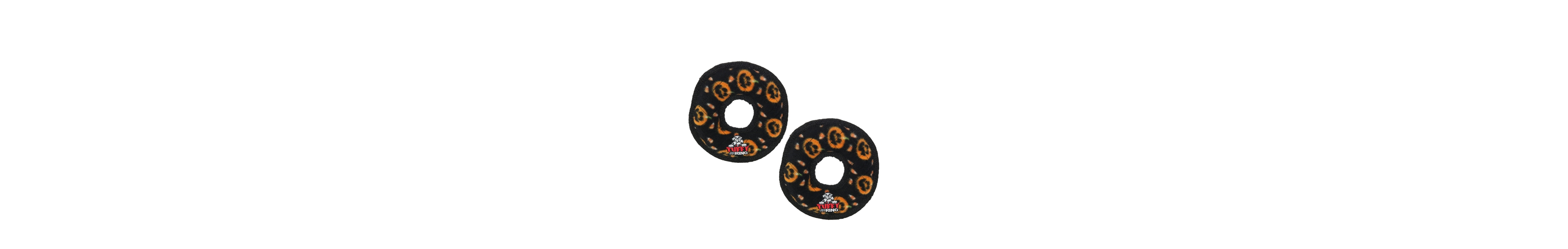Tuffy Holiday Jr Ring Pumpkin 2 Pack , Durable Plush Squeaky Dog Toy