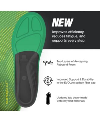 Men's Run Support High Arch (V2) Insoles - Trim-to-Fit Carbon Fiber Orthotic Shoe Inserts for Running Shoes - 13.5-15 Men