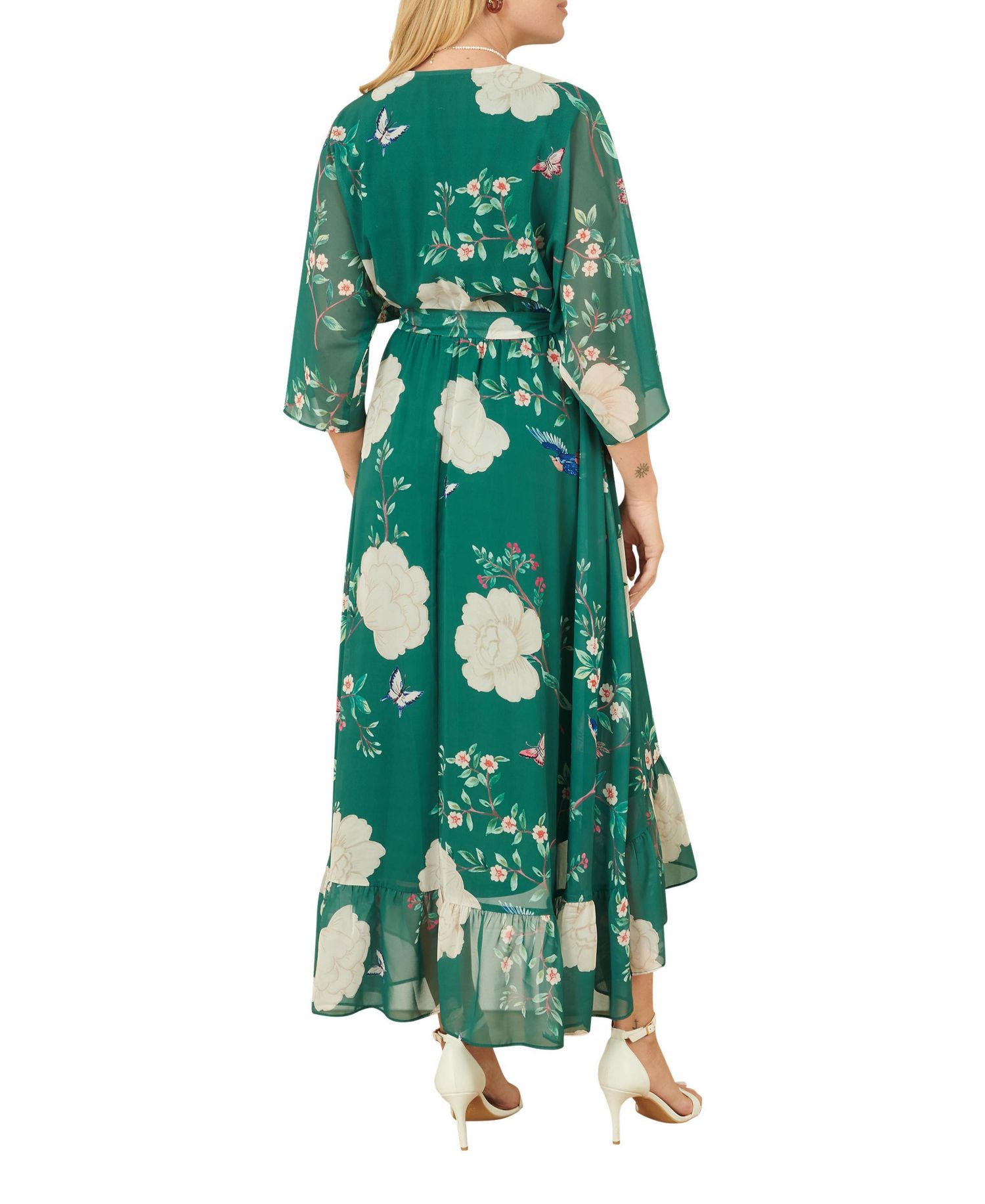 Women's Midi Dip Hem Wrap Dress