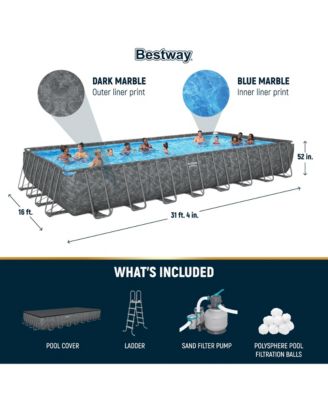 APX 365 31'4" x 16' x 52" Rectangular Above Ground Swimming Pool Set