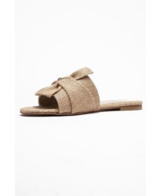 Daphne Raffia Bow Slide Sandal (Women)