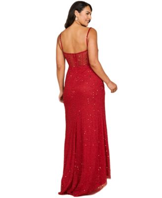 Women's Elegant Corset Gown with Slit