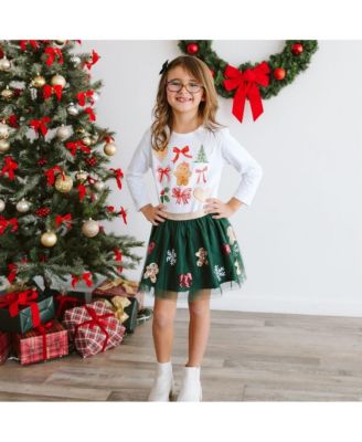 Baby Girls Gingerbread Joy Sequin Christmas Tutu Skirt