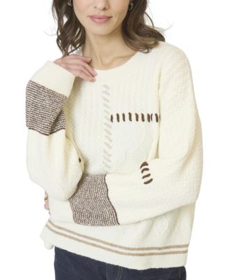 Women's Patchwork Cropped Sweater
