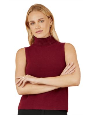 Women's High Neck Knitted Sleeveless Sweater