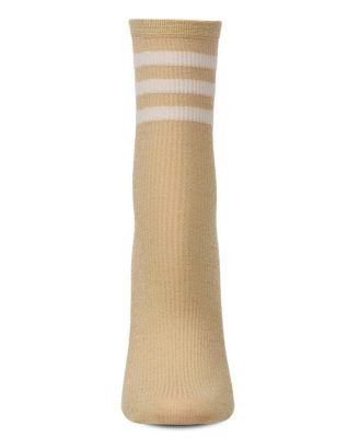 Women's Shimmery Sporty Stripe Crew Sock