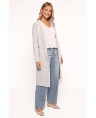 Women's Katia Contrast Trim Coatigan - Beige S/M