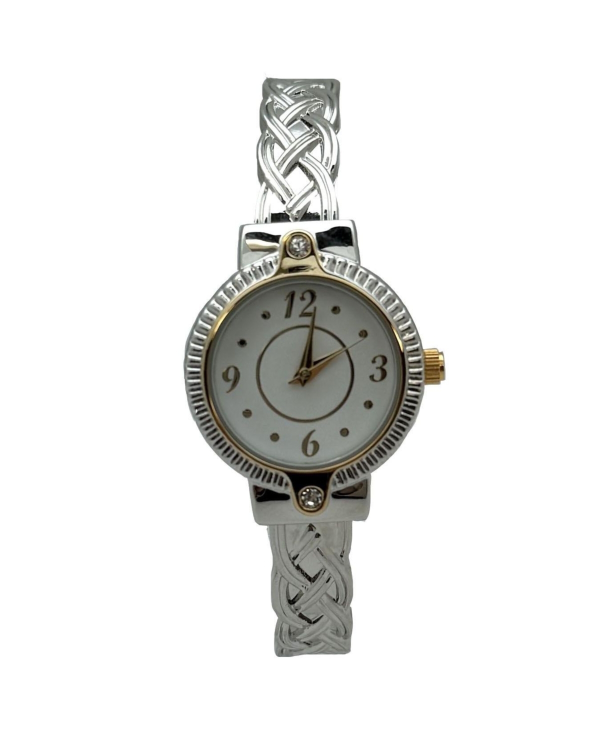 Olivia Pratt Bright Metallic Elegant Cuff Women Watch, Two Tone