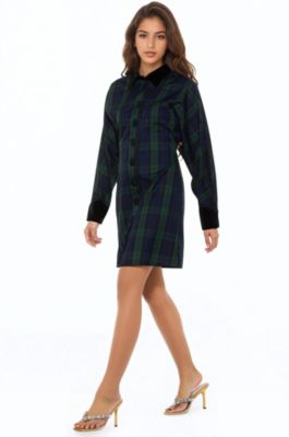 Women's Velvette Plaid Dress