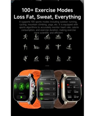 2.01" HD Screen Smart Watch for Women Men Outdoor Sport Multifunctional With GPS Health Monitoring, Bluetooth Calling, IP68 -Orange