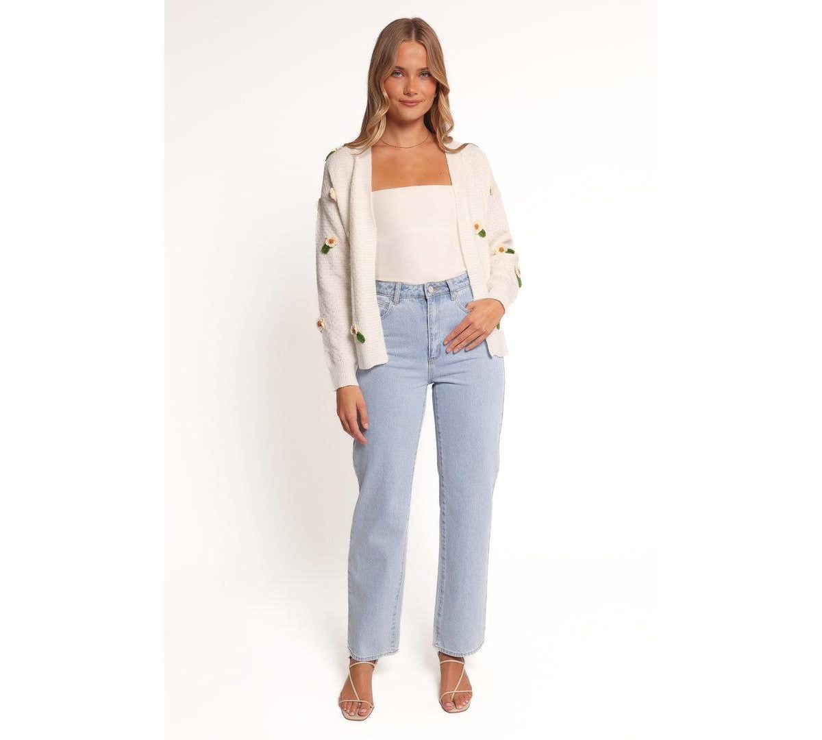 Petal and Pup Women's Jazzie Ditsy Flower Cardigan - White