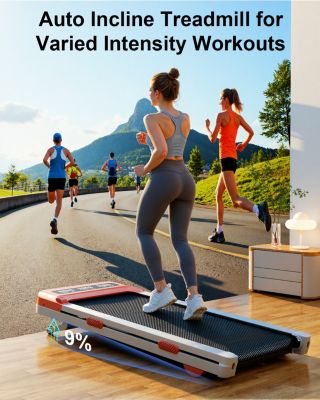 Superun Z10 12% Auto Incline Smart Walking Pad Treadmill with remote control-Orange