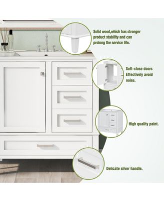 30inch Bathroom Vanity Modern Bathroom Cabinet with Sink Combo Set Bathroom Storage Cabinet with a Soft Closing Door