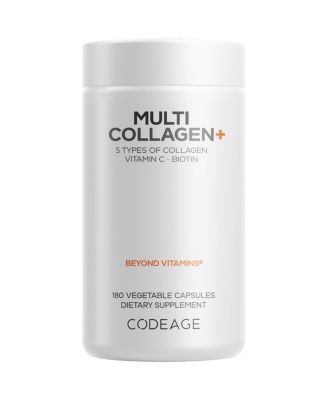 Multi Collagen Supplement With Vitamin C, Biotin 5000 mcg, Hyaluronic Acid, BioPerine, 5 Types of Collagen Grass-Fed, 180 Capsules