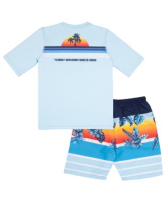 Boys Rash Guard and Swim Trunks 2-Piece Swimsuit Set