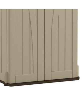 22 Cubic Feet All-Weather Vertical Tall Outdoor Storage Shed, Brown