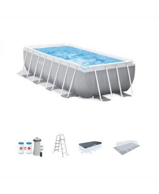 16 Foot x 42 Inch Prism Frame Rectangular Above Ground Swimming Pool Set