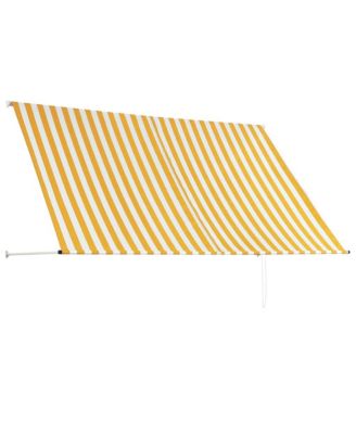 Awning Yellow and White Steel frame 98.4 x 59.1 in Retractable